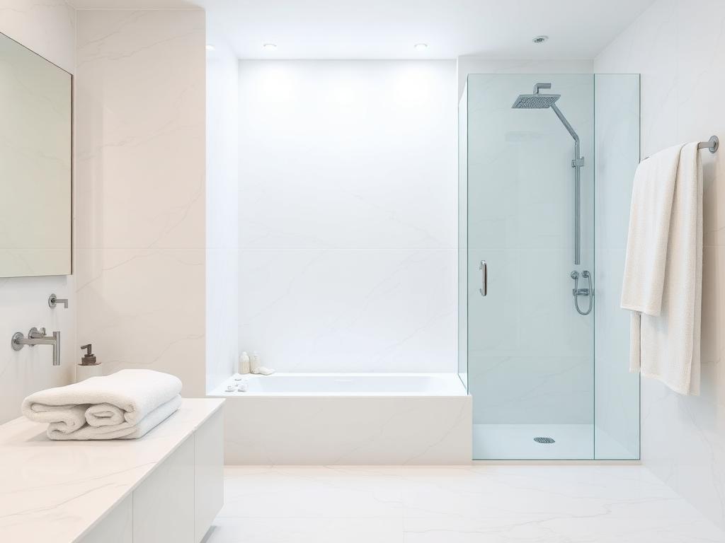 Spotless bright bathroom after professional cleaning